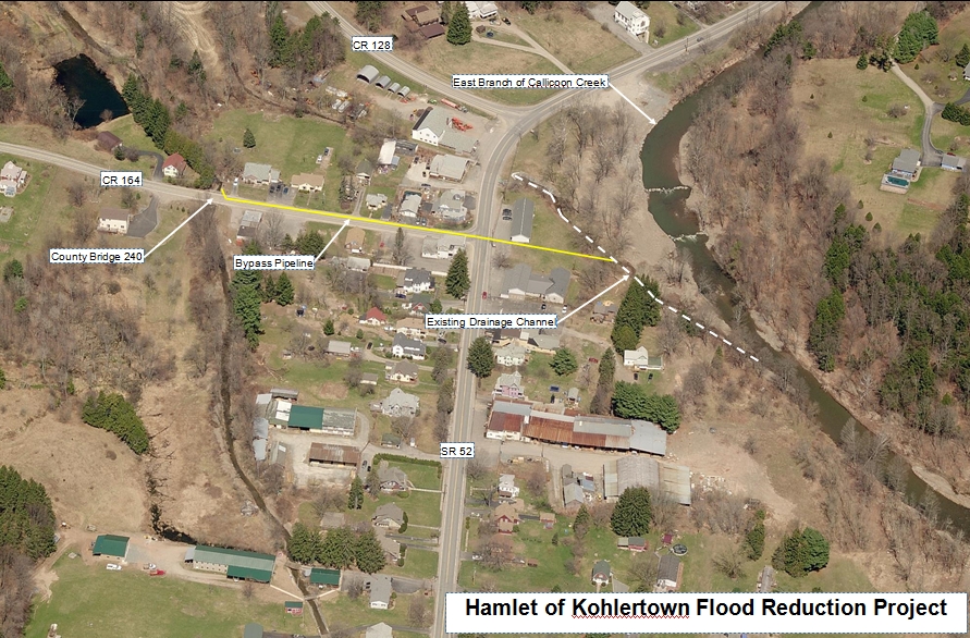 Map of Kohlertown Flood Reduction Project