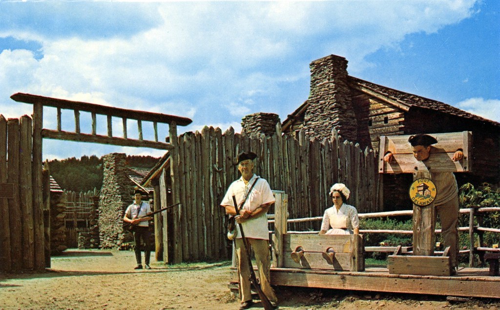 The original stocks (pillory) at Fort Delaware in Narrowsburg