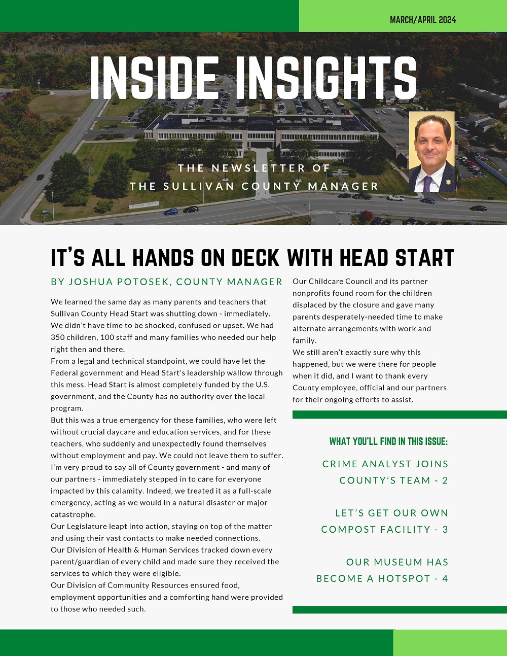 County Manager's March April 2024 Newsletter