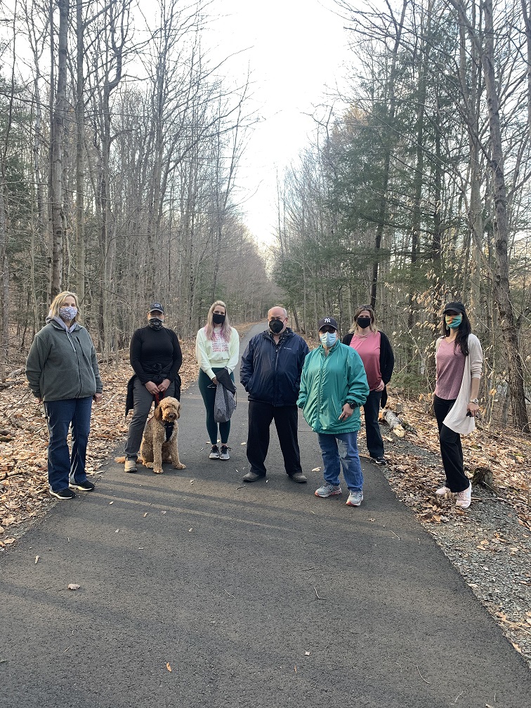 Current and Former Sullivan County staff and family members on the Hurleyville Rail Trail-March 2021
