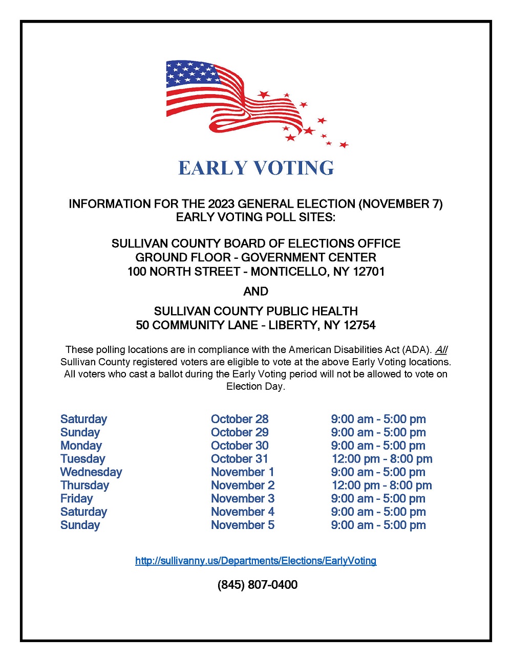 General Election Early Voting Flyer Page 1