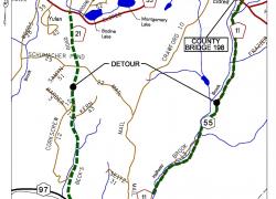 County Bridge 198 Detour Map